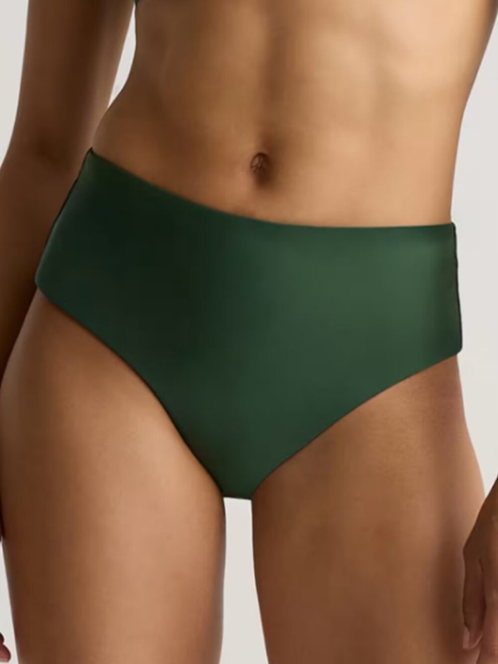 Quince Deep Green High-Waist Bikini Bottom